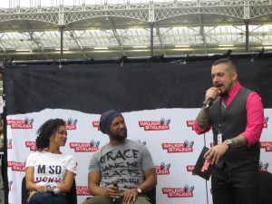 Sonequa Martin-Green & Kenric Green on stage with Dave Solo